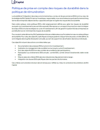 SFDR - Politique de rémunération